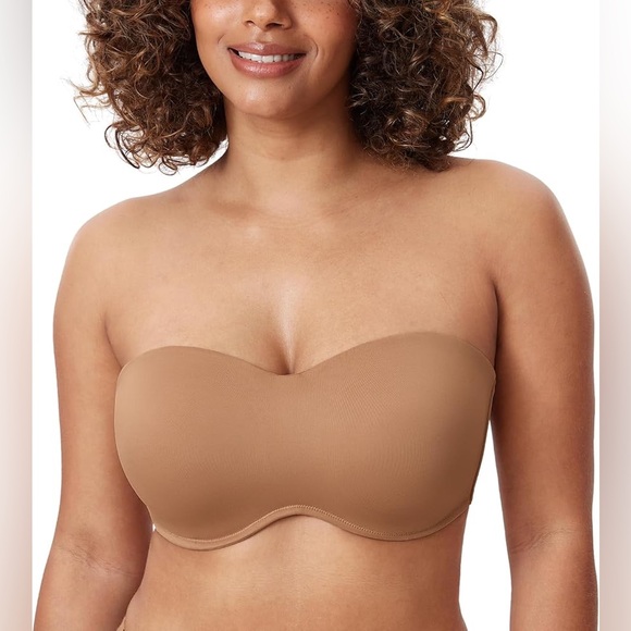 NEW Delimira Strapless Bra Natural Beige Underwire 42E - Picture 1 of 7